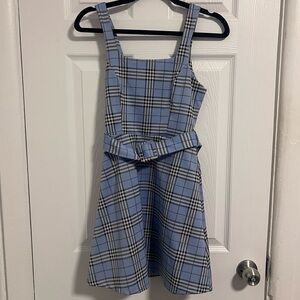 Love Tree Blue Plaid Mini Dress